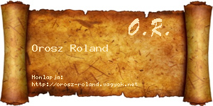 Orosz Roland névjegykártya