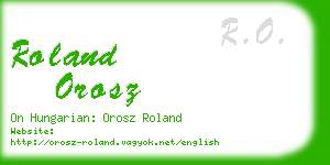 roland orosz business card